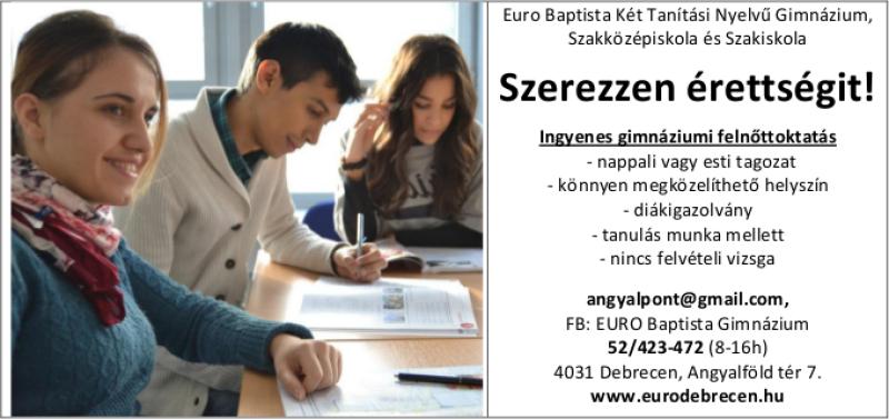 EURO Baptista Gimnázium felnőttoktatás - Tájékoztató